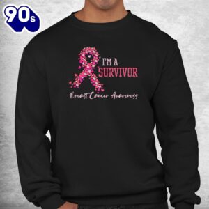 Survivor Pink Ribbons Hearts Breast Cancer Awareness Woshirt 2