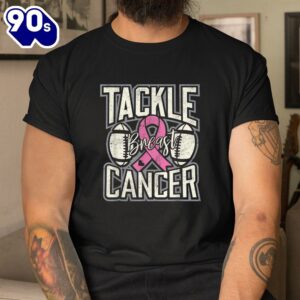 Tackle Breast Cancer Awareness Football Pink Ribbon Shirt 3