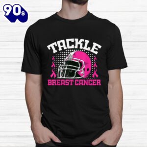 Tackle Football Breast Cancer Awareness Pink Ribbon Shirt 1
