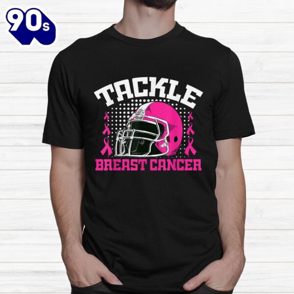 Tackle Football Breast Cancer Awareness Pink Ribbon Shirt