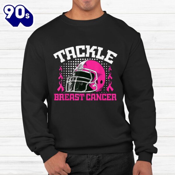 Tackle Football Breast Cancer Awareness Pink Ribbon Shirt