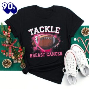 Tackle Football Pink Ribbon Breast Cancer Awareness Shirt 1