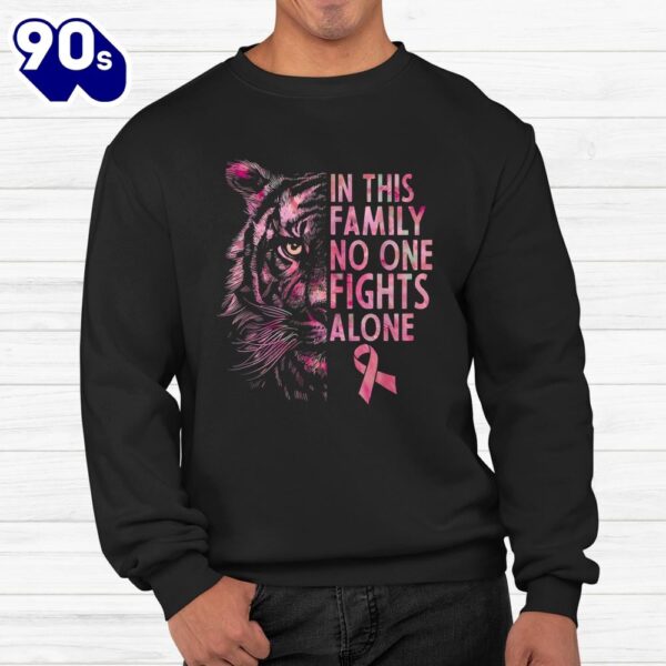 Tiger Family Matching Ribbon Breast Cancer Awareness Shirt