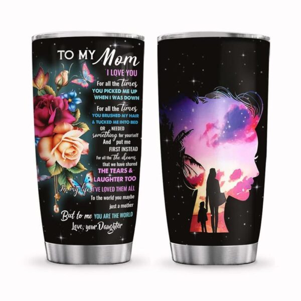 To Mom Butterfly Stainless Steel Tumbler Cup  Travel Mug