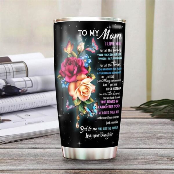 To Mom Butterfly Stainless Steel Tumbler Cup  Travel Mug