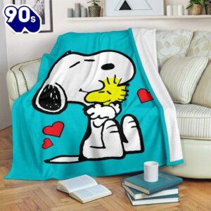 Turquoise Snoopy Hug Woodstock Fleece…
