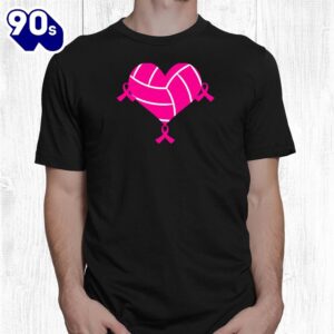 Volleyball Tshirt Pink Ribbon Cool Breast Cancer Awareness Shirt 1