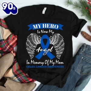 Wear Blue Ribbon In Memory Of My Mom Colon Cancer Awareness Shirt 2