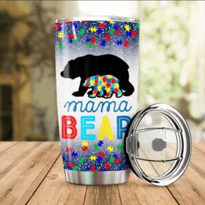 Womens Autism Awareness Mama Bear…