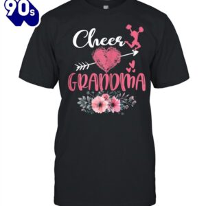 Womens Cheer Grandma Floral Cheerleader…