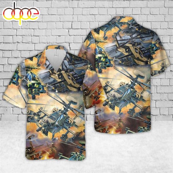 Army Boeing AH-64 Apache Hawaiian Shirt