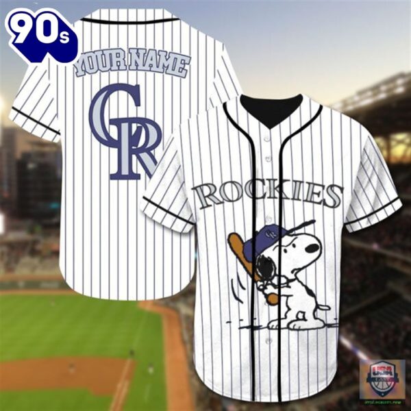 Colorado Rockies Snoopy Custom Name Baseball Jersey