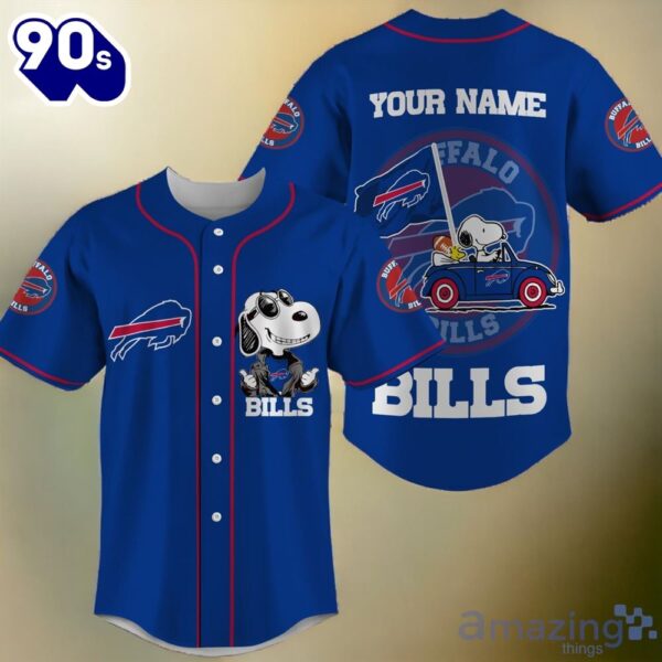 Nfl Buffalo Bills Snoopy Custom Name Baseball Jersey