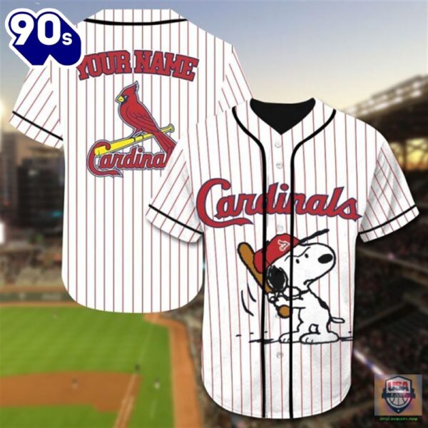 St Louis Cardinals Snoopy Custom Name Baseball Jersey