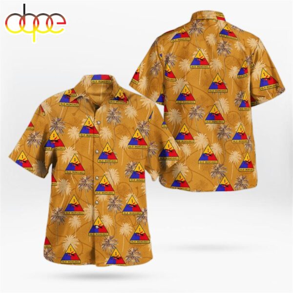 US Army 1st Armored Division Old Ironsides Hawaiian Shirt