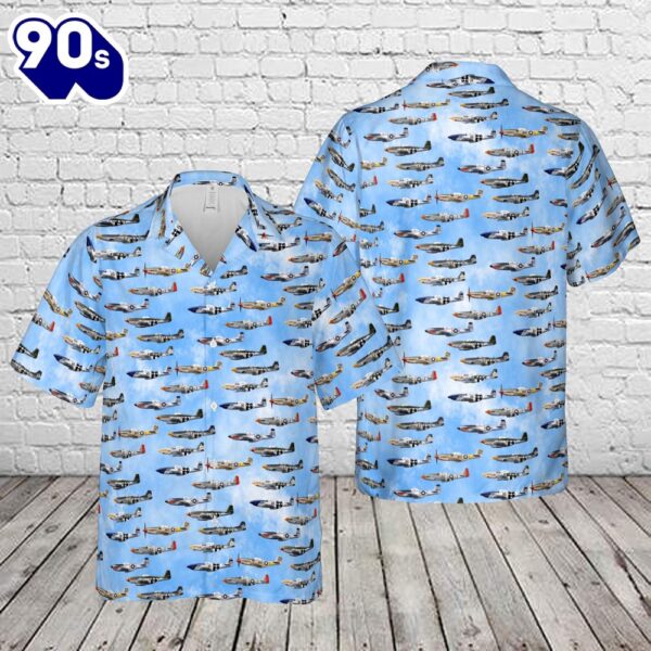 US Army Air Forces North American P-51 Mustang Hawaiian Shirt