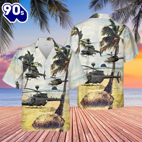 US Army Bell OH-58D Kiowa Hawaiian Shirt