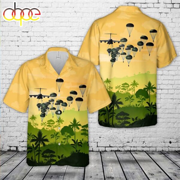 US Army Paratroopers With The 82nd Airborne Division Parachute Hawaiian Shirt
