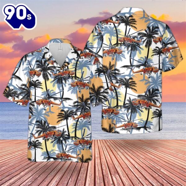 US Army Sikorsky S-64 Skycrane Helicopter Hawaiian Shirt