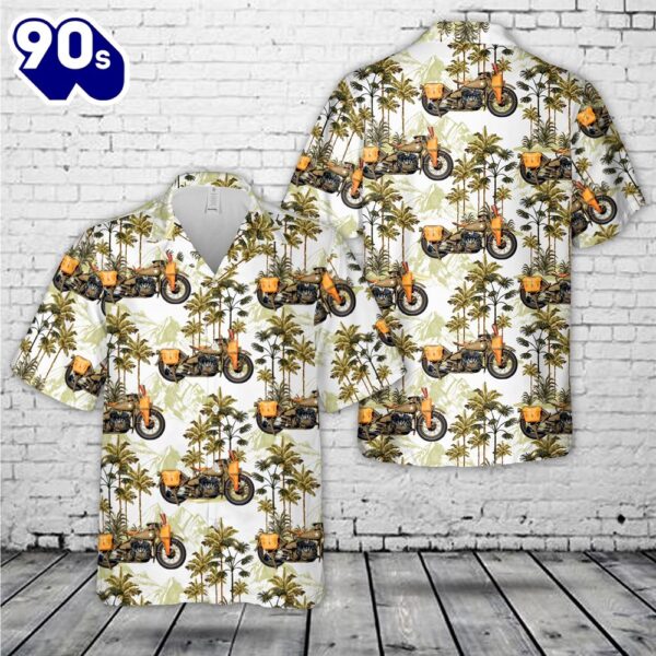 US Army The Liberator WLA 1942 Great Motorcycle Hawaiian Shirt