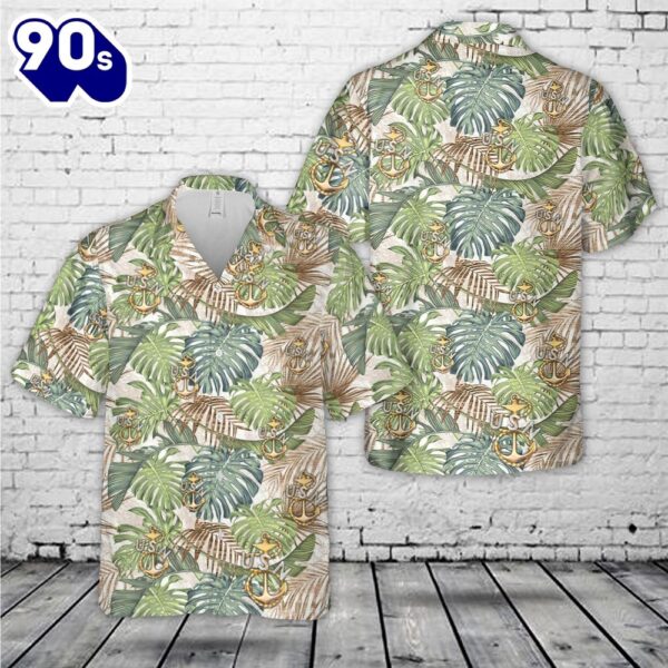 US Navy 1897 CPO Cap Device Hawaiian Shirt