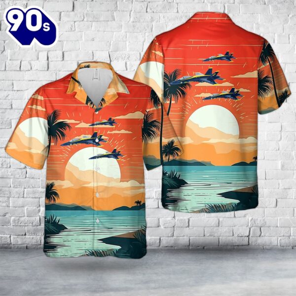 US Navy Blue Angels #2 FA-18C Hawaiian Shirt
