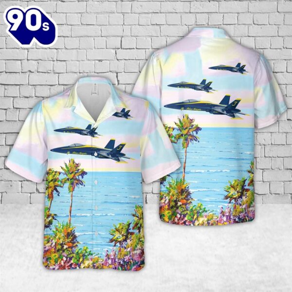 US Navy Blue Angels #3 FA-18C Hawaiian Shirt