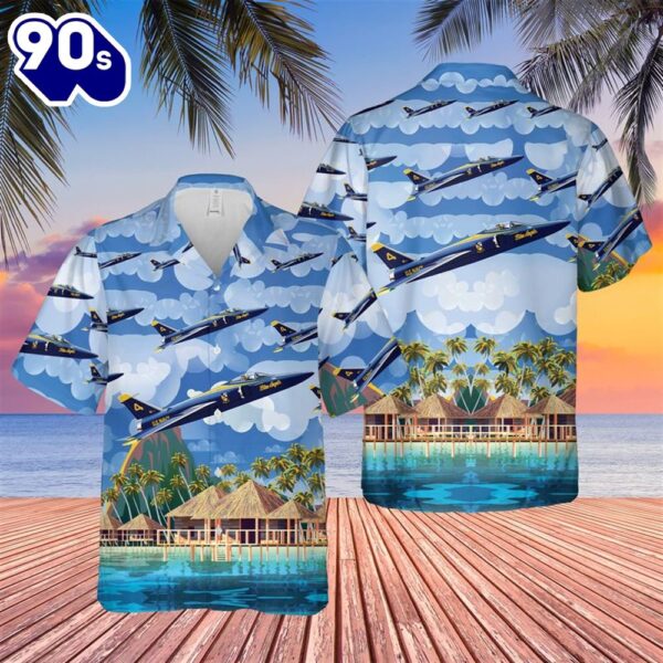 US Navy Blue Angels Grumman F11F-1 Tiger Hawaiian Shirt