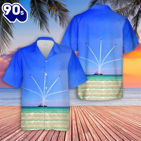 US Navy Blue Angels Show over Pensacola Beach Pier Hawaiian Shirt