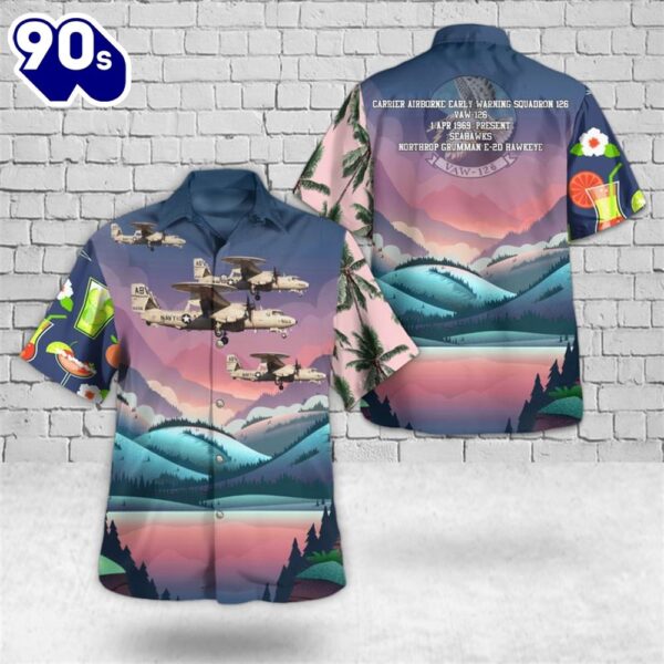 US Navy E-2D Hawkeye AB-603 Of VAW-126 Seahawks Hawaiian Shirt