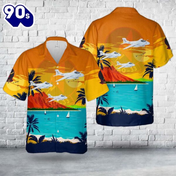 US Navy Electronic warfare squadron VAQ-33 Firebirds EA-6A Intruders Hawaiian Shirt