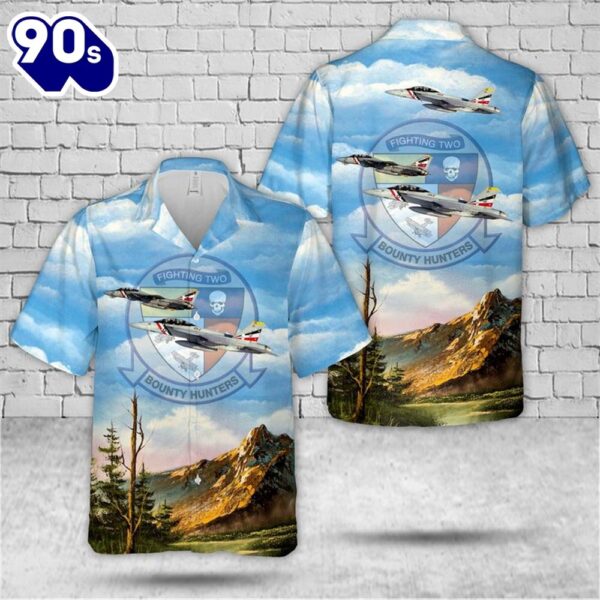 US Navy F-14D Tomcat Of VF-2 Bounty Hunters Hawaiian Shirt