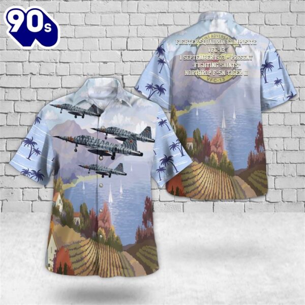 US Navy F-5N Tiger II Of VFC-13 Fighting Saints Hawaiian Shirt