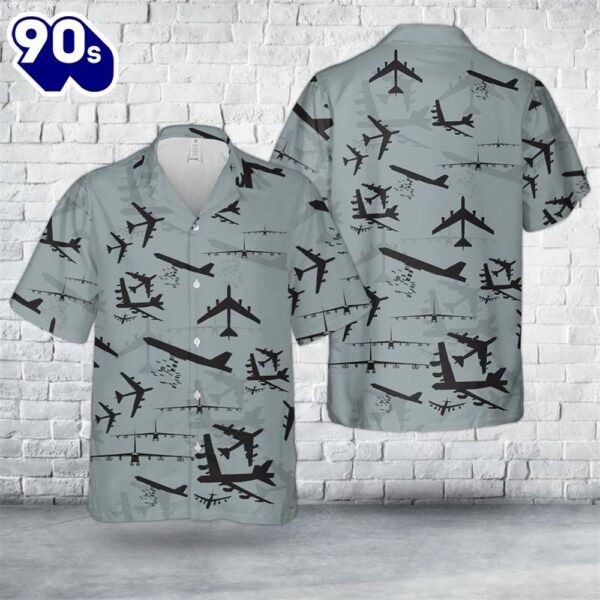Us Air Force Boeing B-52 Stratofortress Aircraft Silhouettes Trendy Hawaiian Shirt