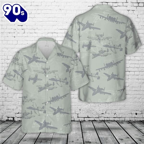 Us Air Force Fairchild Republic A-10 Warthog Thunderbolt Ii Silhouette Trendy Hawaiian Shirt