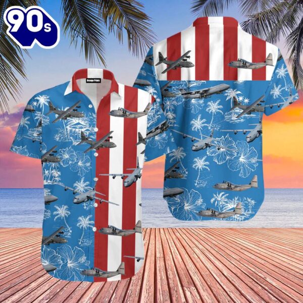 Us Air Force Lockheed C-130 Hercules 4Th Of July Trendy Hawaiian Shirt