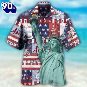 4th Of July America Live Free Aloha Button Up  Hawaiian Shirt