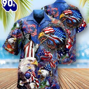 4th Of July America My Heat Beats True To My Country Patriotism Aloha Button Up  Hawaiian Shirt