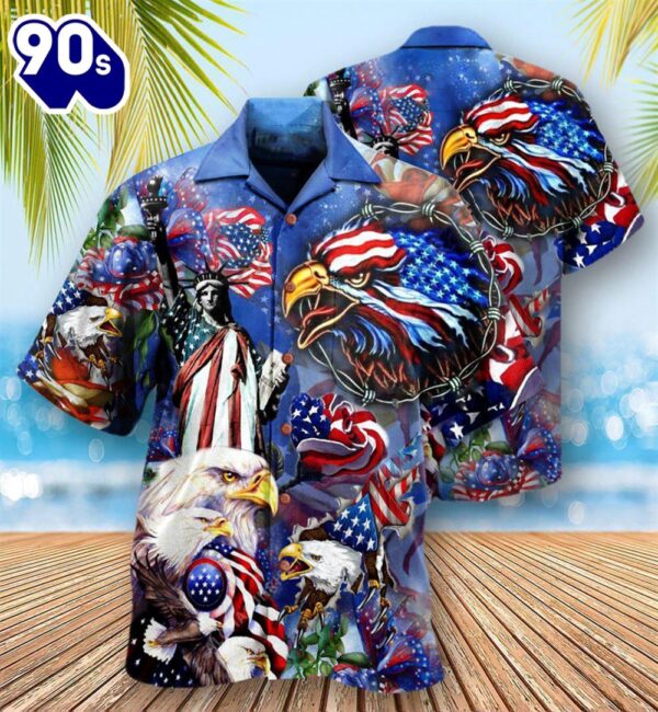 4th Of July America My Heat Beats True To My Country Patriotism Aloha Button Up  Hawaiian Shirt