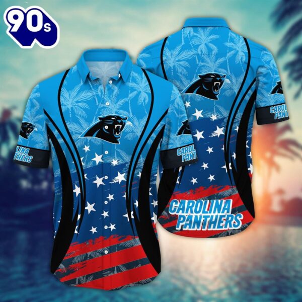 Carolina Panthers NFL Summer 4th Of July USA Flaq Hawaiian Shirt For Fans