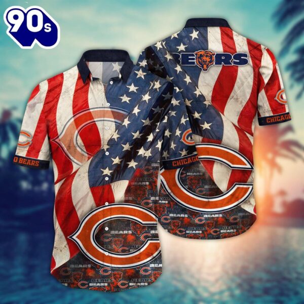 Chicago Bears NFL US Flaq 4th Of July Hawaiian Shirt  For Fans Trending Summer Football Shirts