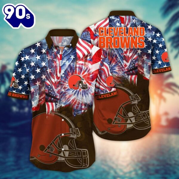 Cleveland Browns NFL US Flaq 4th Of July Hawaiian Shirt  For Fans Trending Summer Football Shirts