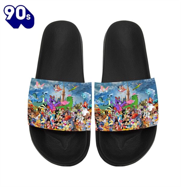 Disney All Characters Mickey Minnie Goofy Donald Pooh Lion King Princess  Gift For Fans Sandals