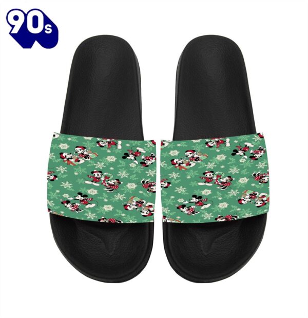 Disney Mickey Mouse Christmas Mickey And Minnie Green  Gift For Fans Sandals
