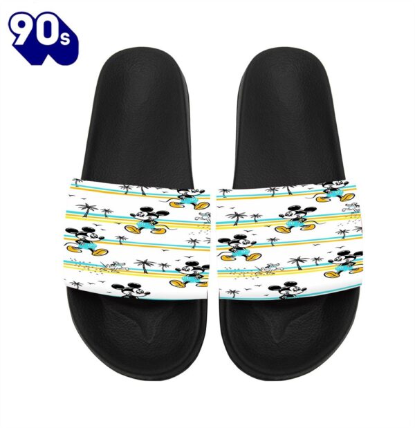 Disney Mickey Palm Yellow Blue Gift For Fans Sandals