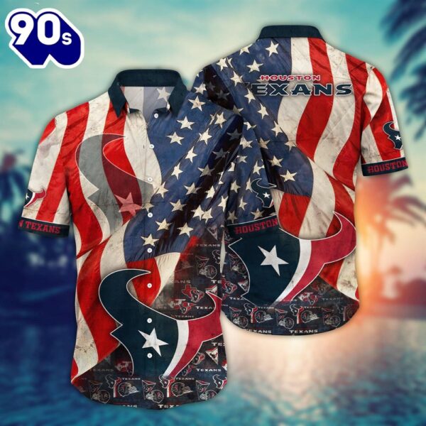 Houston Texans NFL US Flaq 4th Of July Hawaiian Shirt  For Fans Trending Summer Football Shirts