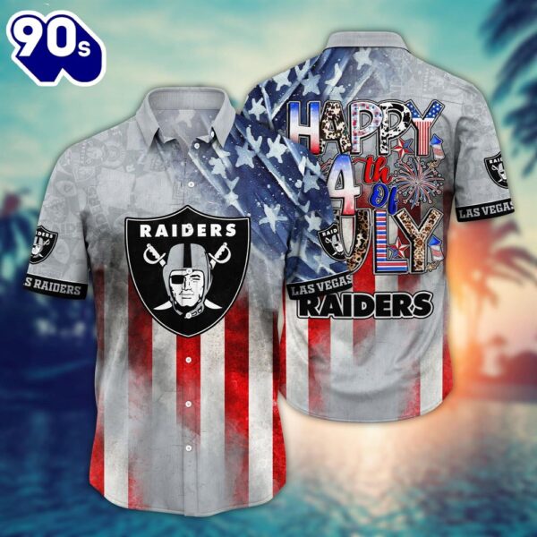 Las Vegas Raiders NFL Happy 4th Of July Hawaiian Shirt
