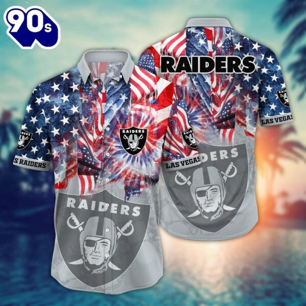 Las Vegas Raiders NFL US Flaq 4th Of July Hawaiian Shirt  For Fans Trending Summer Football Shirts