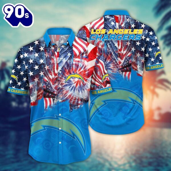 Los Angeles Chargers NFL US Flaq 4th Of July Hawaiian Shirt  For Fans Trending Summer Football Shirts