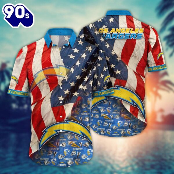 Los Angeles Chargers NFL US Flaq 4th Of July Hawaiian Shirt  For Fans Trending Summer Football Shirts